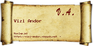 Vizi Andor névjegykártya