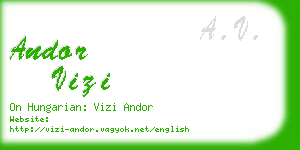 andor vizi business card